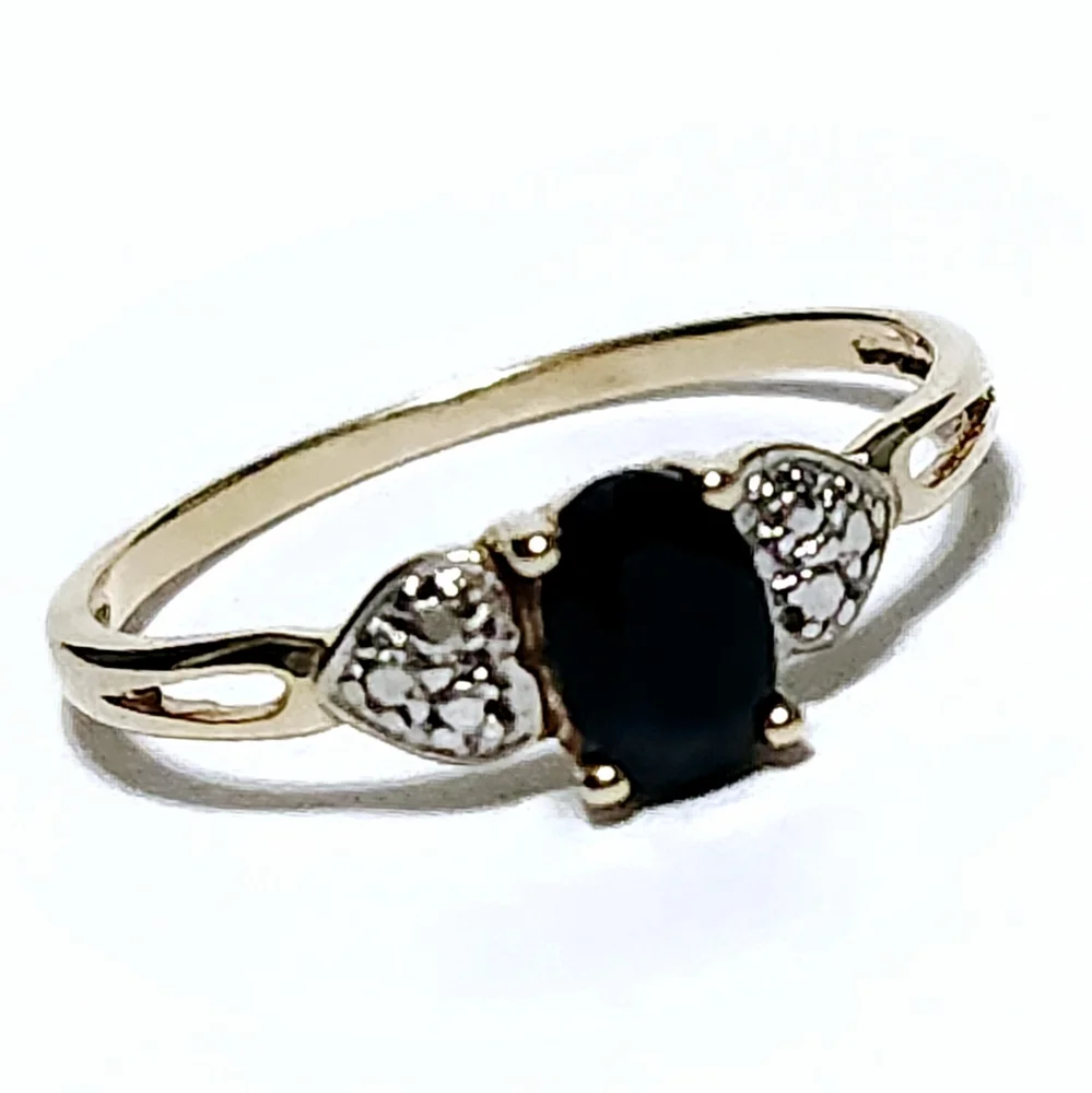 0.50ct Sapphire 10K Gold Oval Solitaire Ring Womens Size 7 - Picture 9 of 16